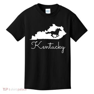 Kentucky Horse Map State Kids T-Shirt