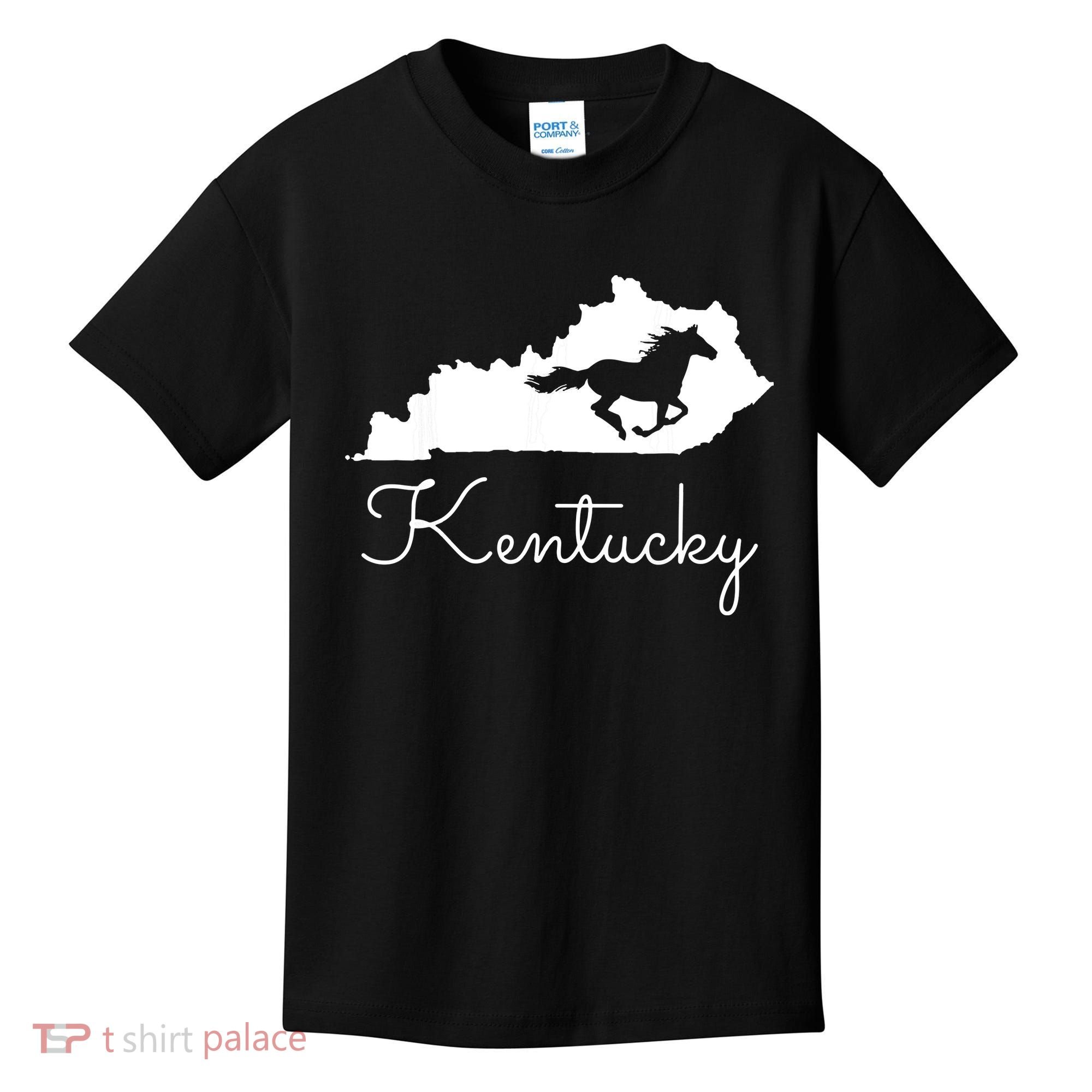 Kentucky Horse Map State Kids T-Shirt