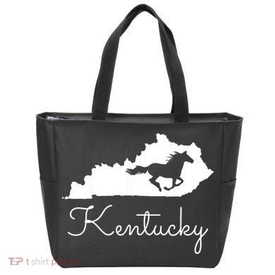 Kentucky Horse Map State Tote Bag