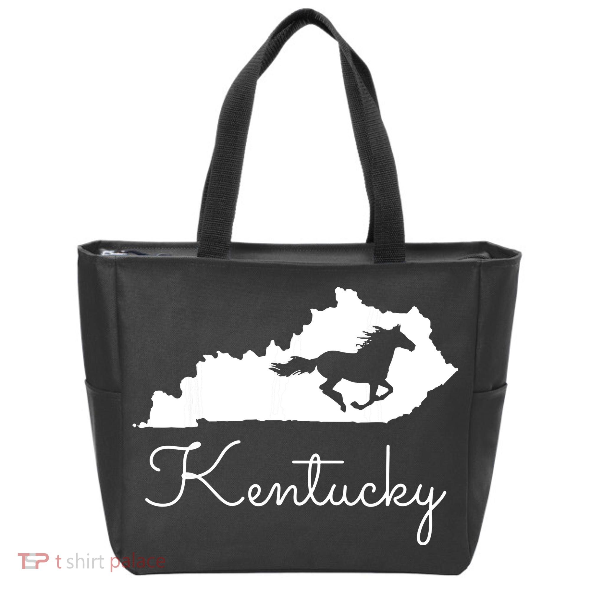 Kentucky Horse Map State Tote Bag