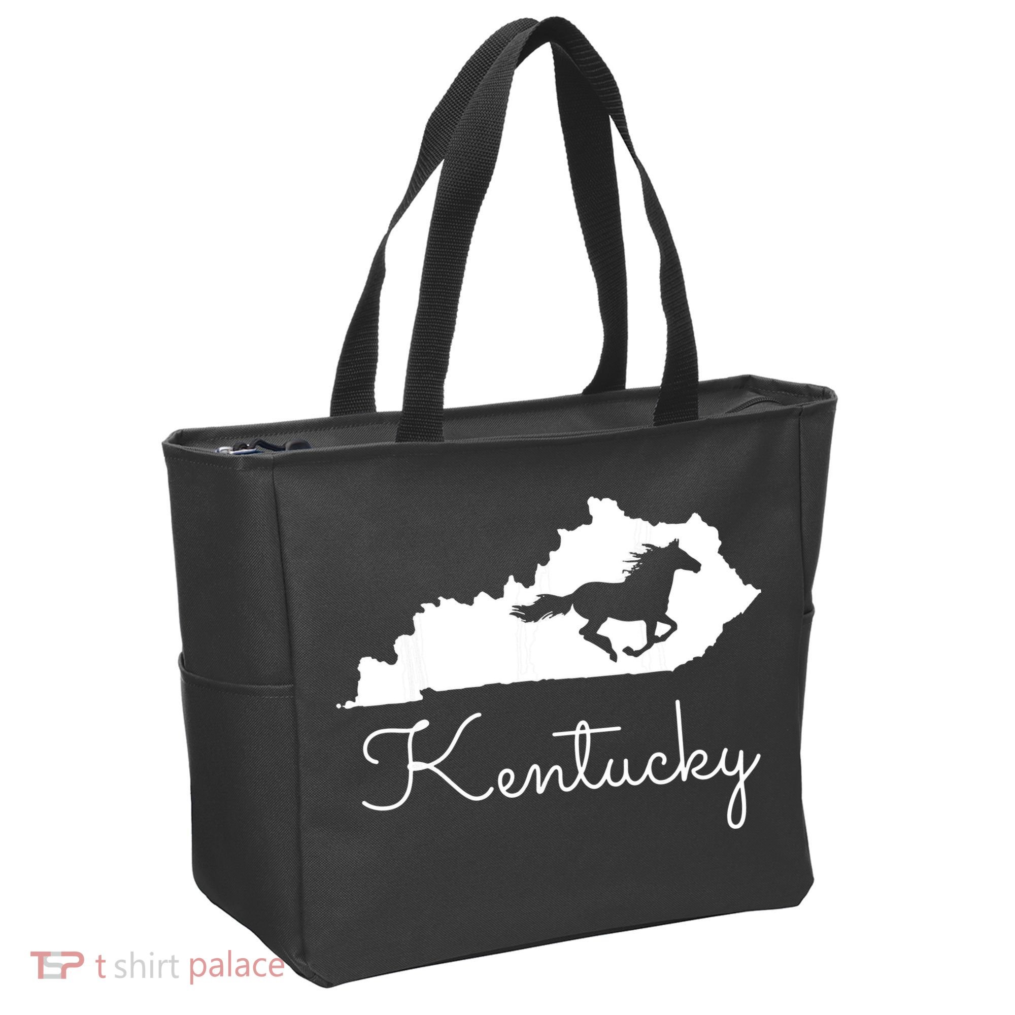 Kentucky Horse Map State Tote Bag