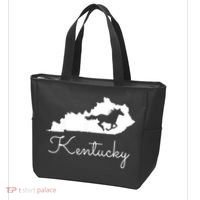 Kentucky Horse Map State Tote Bag thumb 3