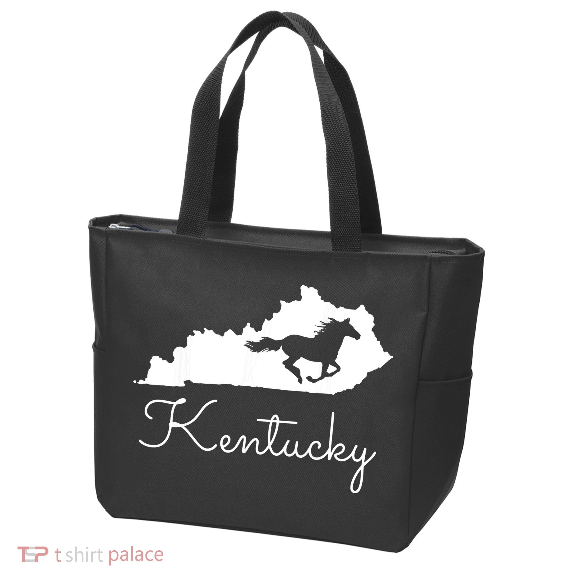 Kentucky Horse Map State Tote Bag