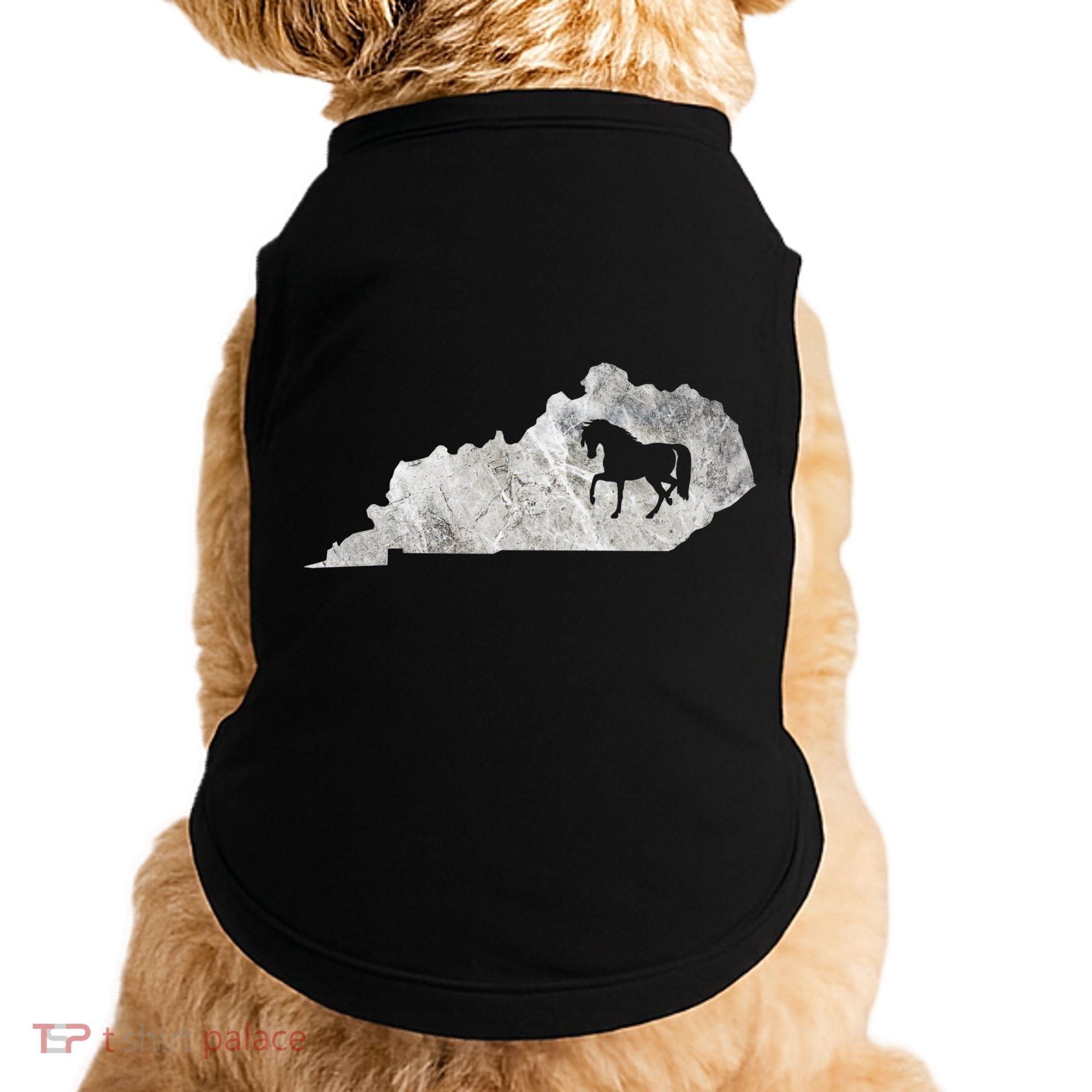 Kentucky Horse Map Horseback Riding Equestrian Racing Gift Doggie Tank