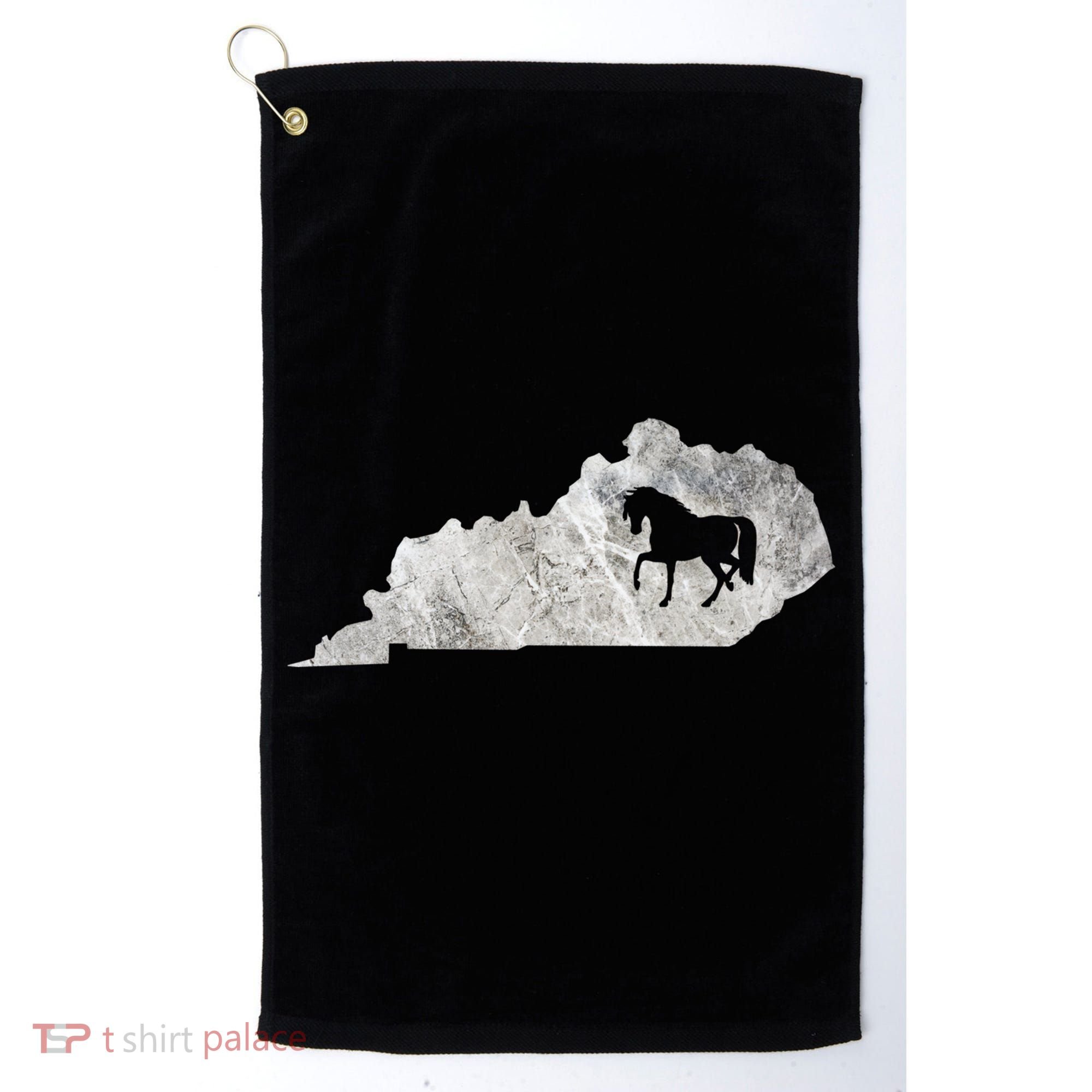 Kentucky Horse Map Horseback Riding Equestrian Racing Gift Golf Towel