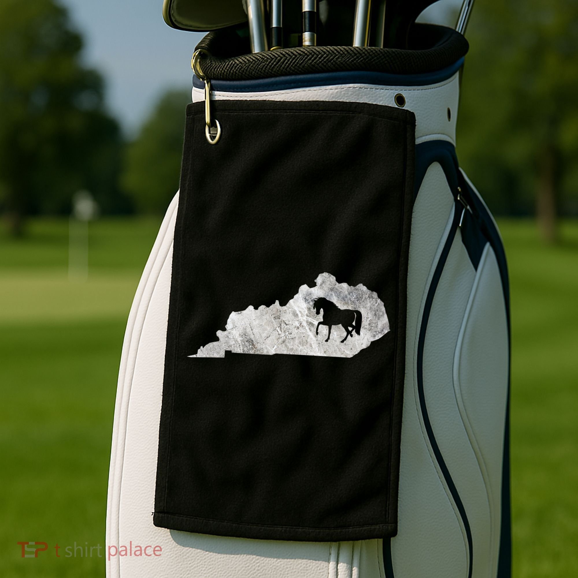 Kentucky Horse Map Horseback Riding Equestrian Racing Gift Golf Towel