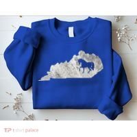 Kentucky Horse Map Horseback Riding Equestrian Racing Gift Sweatshirt thumb 2