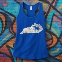 Kentucky Horse Map Horseback Riding Equestrian Racing Gift Women's Tank Top thumb 3