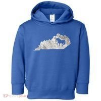 Kentucky Horse Map Horseback Riding Equestrian Racing Gift Toddler Hoodie thumb 0