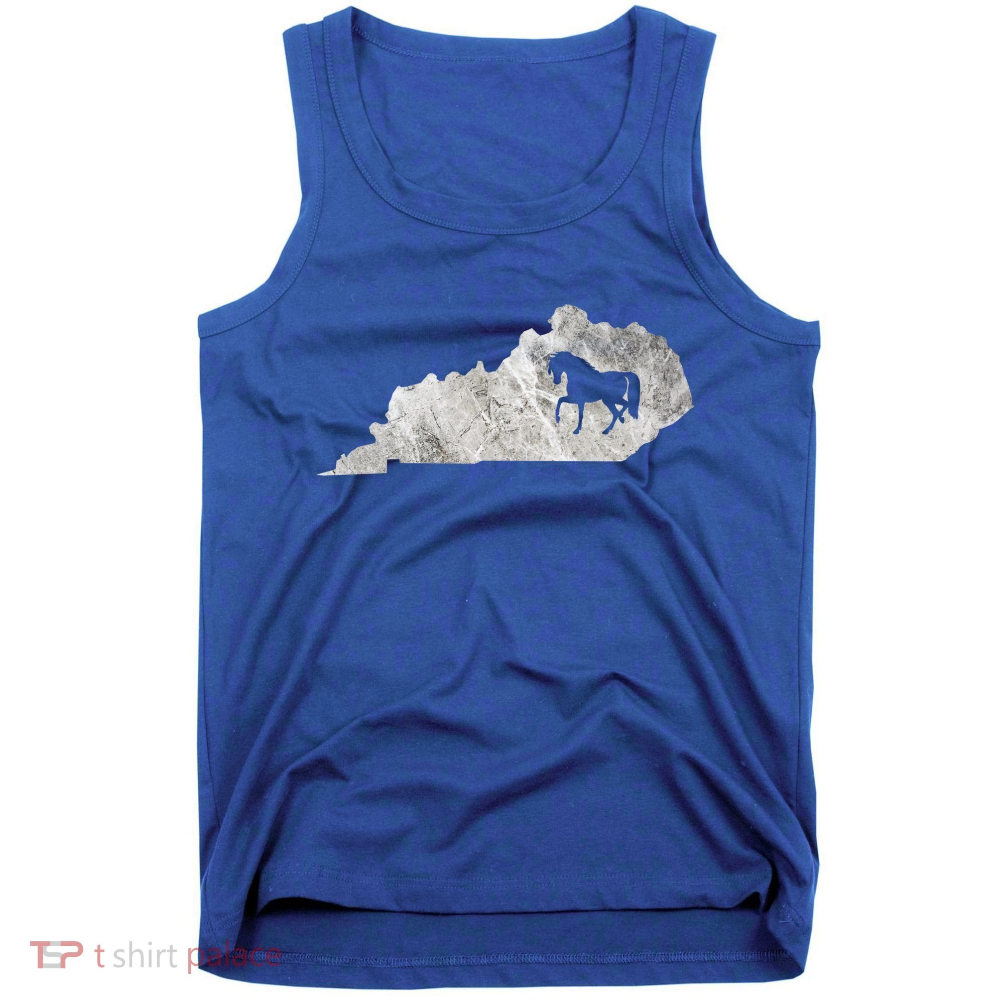 Kentucky Horse Map Horseback Riding Equestrian Racing Gift Tank Top