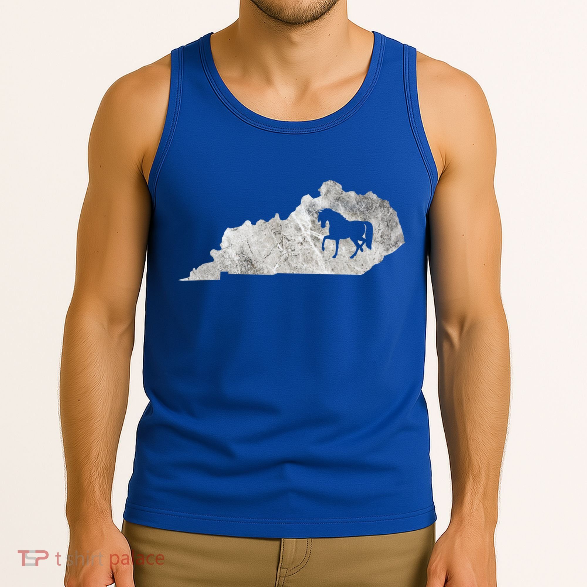 Kentucky Horse Map Horseback Riding Equestrian Racing Gift Tank Top