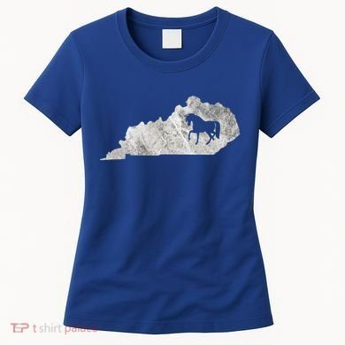 Kentucky Horse Map Horseback Riding Equestrian Racing Gift Women's T-Shirt