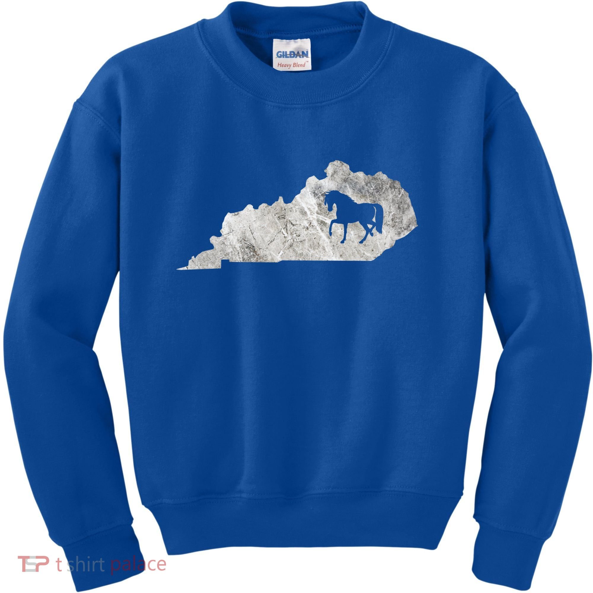 Kentucky Horse Map Horseback Riding Equestrian Racing Gift Kids Sweatshirt