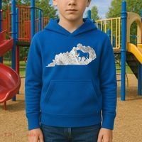 Kentucky Horse Map Horseback Riding Equestrian Racing Gift Kids Hoodie thumb 2