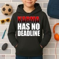 Karma Has No Deadline Kids Hoodie thumb 2