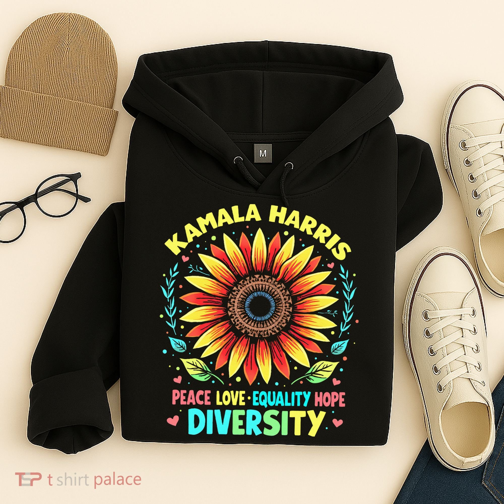Kamala Harris Peace Love Equality Hope Diversity Hoodie