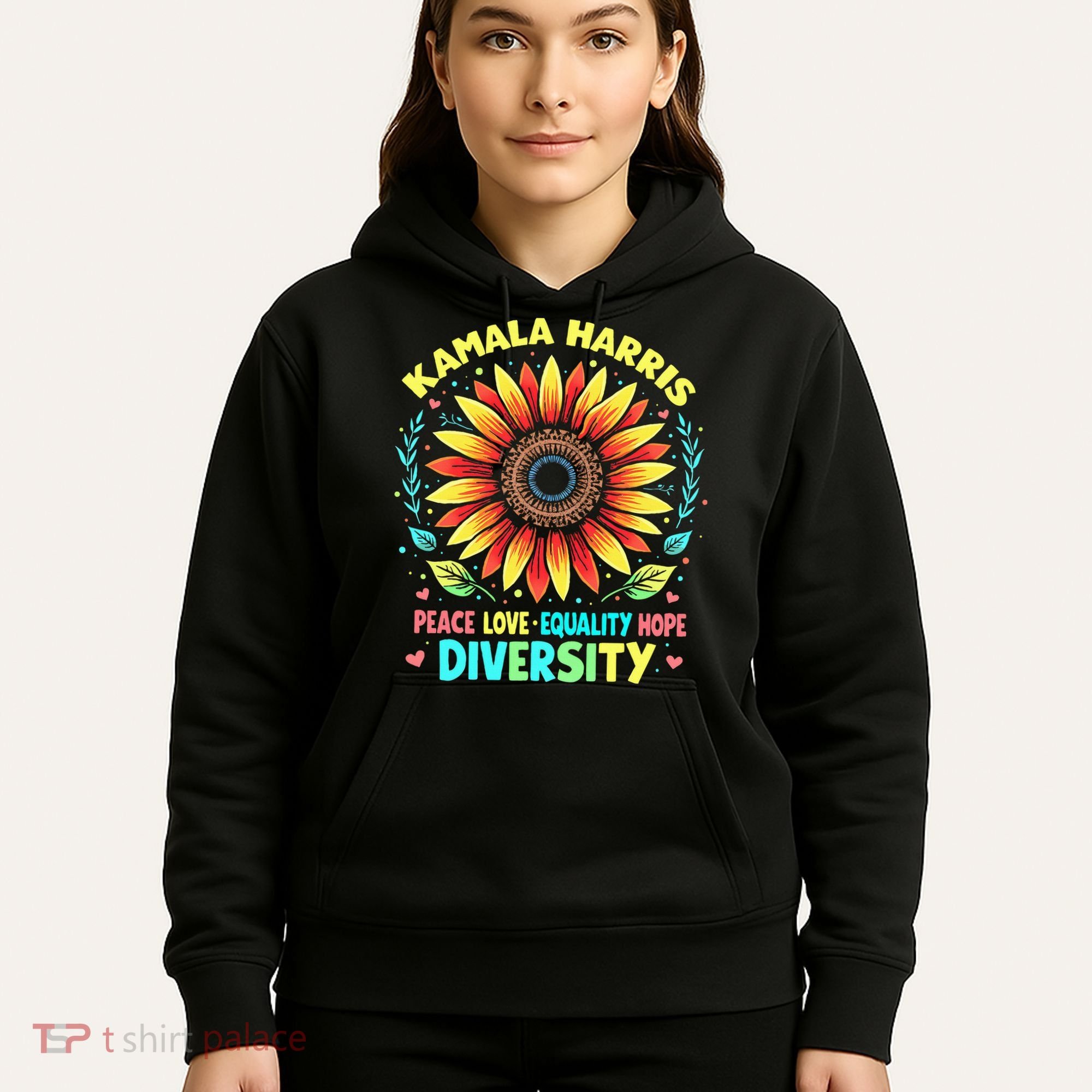 Kamala Harris Peace Love Equality Hope Diversity Hoodie