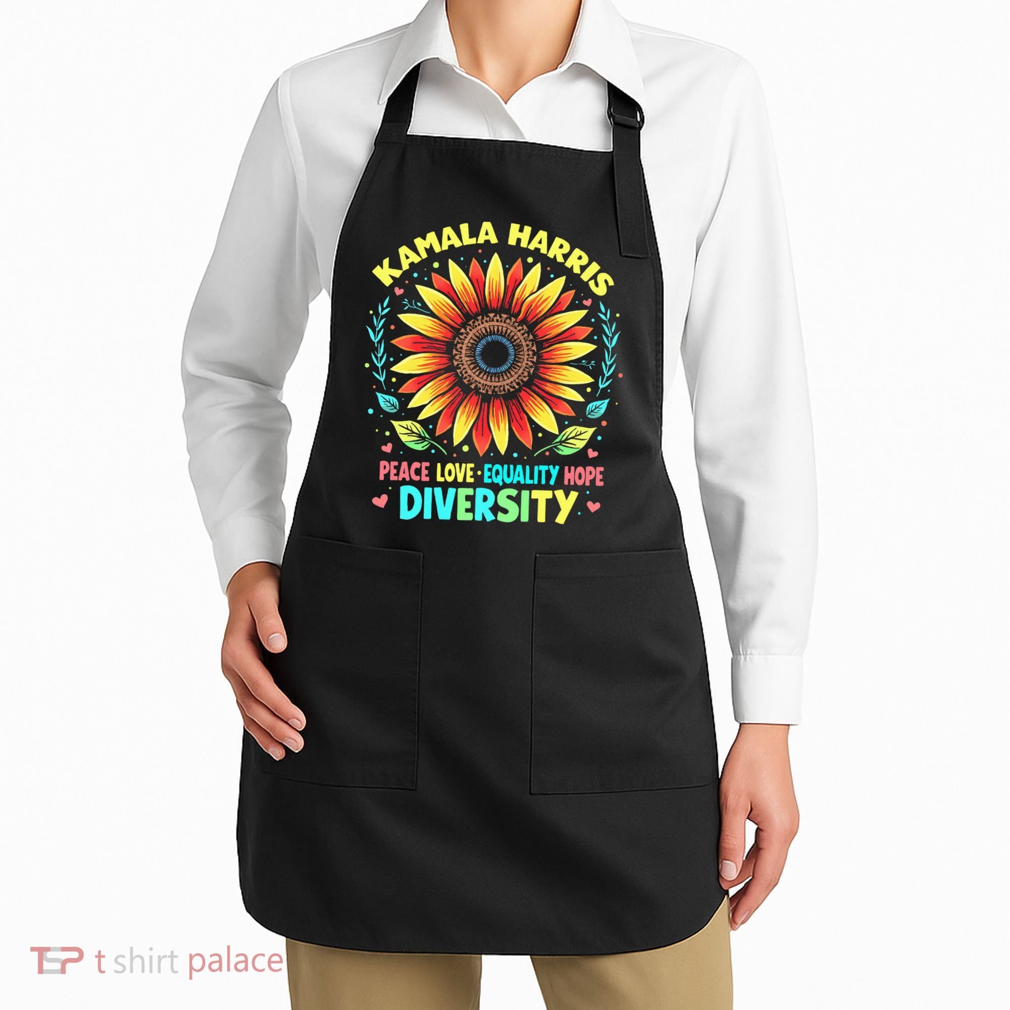 Kamala Harris Peace Love Equality Hope Diversity Apron