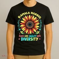Kamala Harris Peace Love Equality Hope Diversity T-Shirt thumb 3