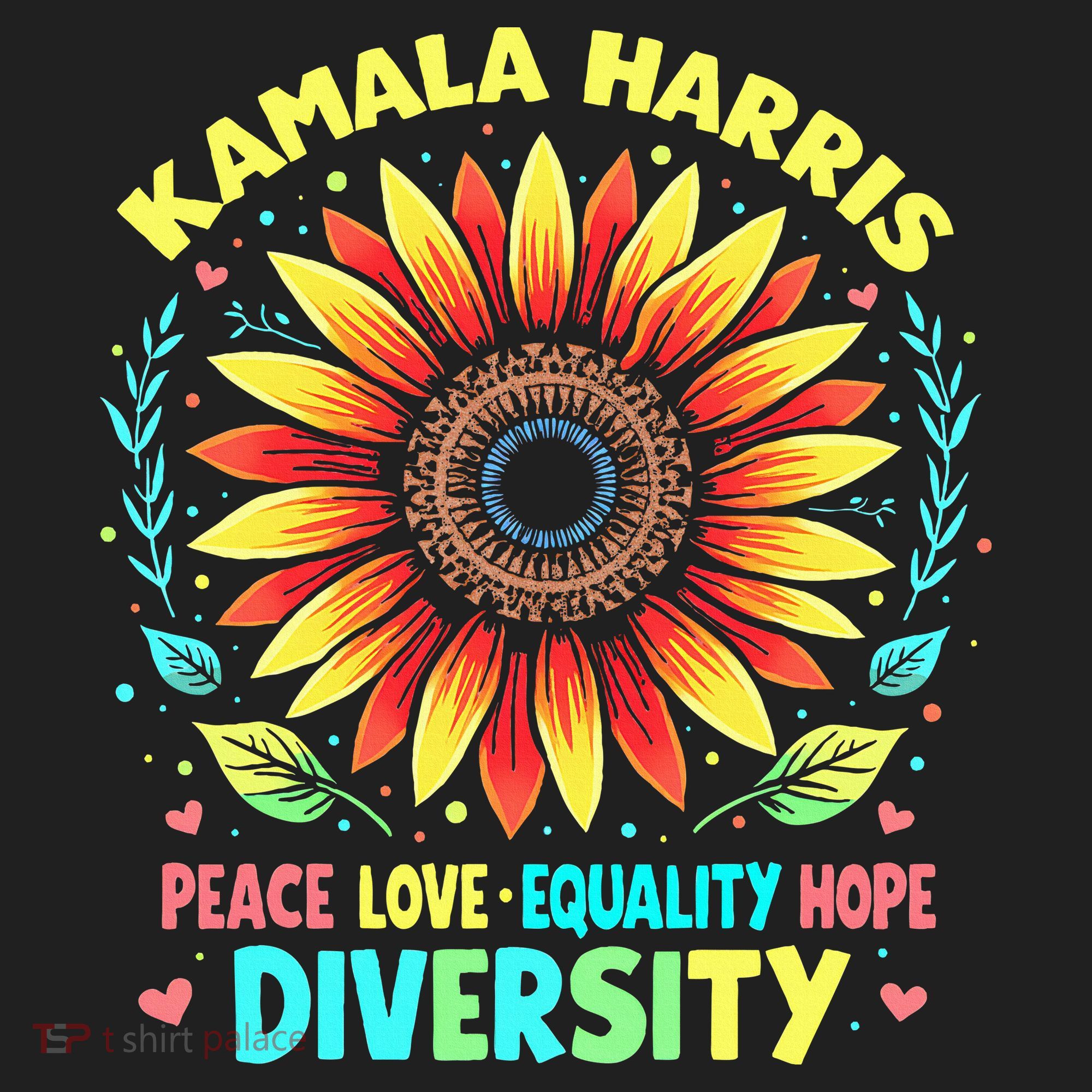 Kamala Harris Peace Love Equality Hope Diversity Beanie