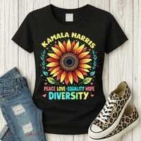 Kamala Harris Peace Love Equality Hope Diversity Women's T-Shirt thumb 3