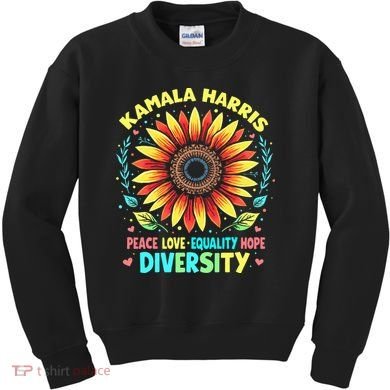 Kamala Harris Peace Love Equality Hope Diversity Kids Sweatshirt