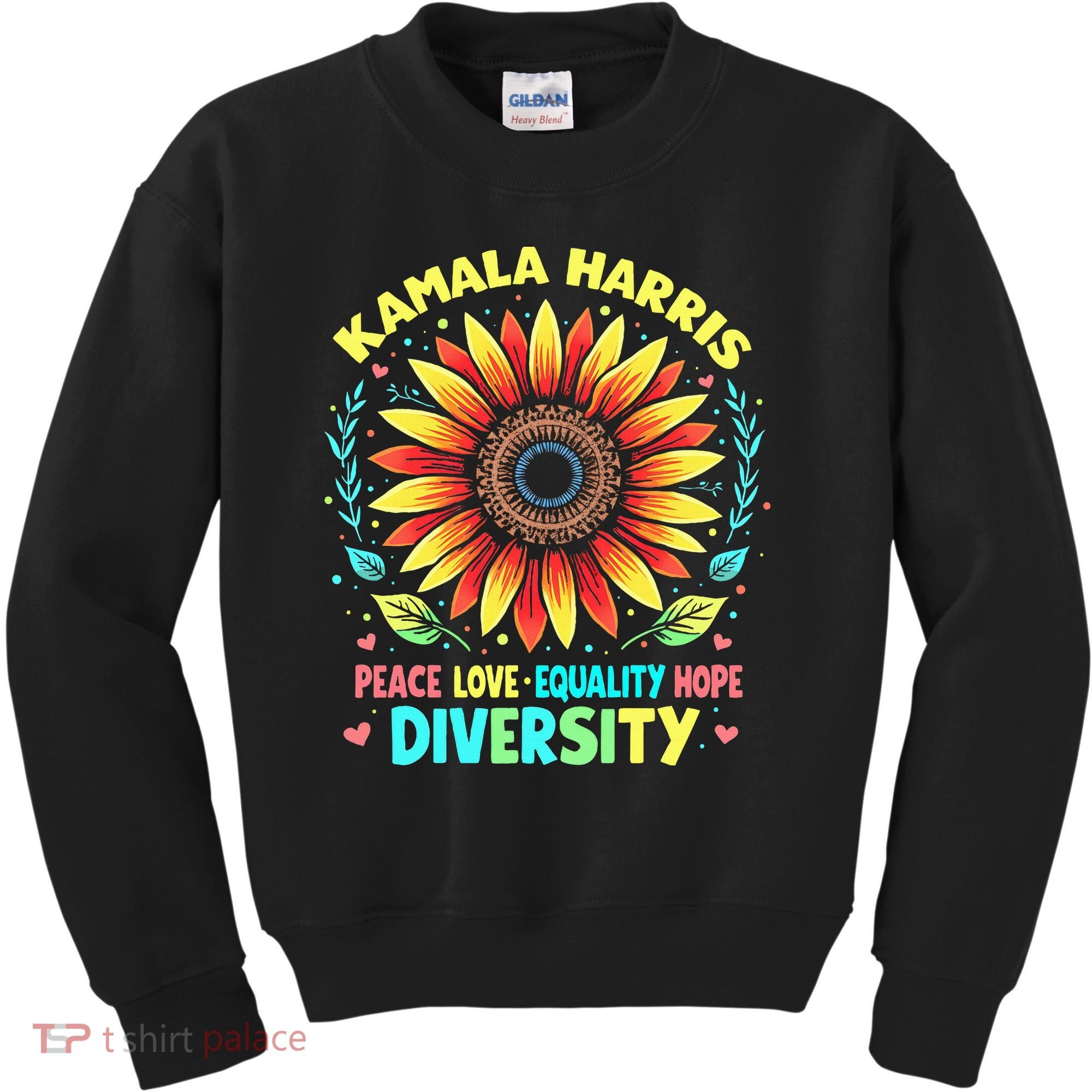Kamala Harris Peace Love Equality Hope Diversity Kids Sweatshirt