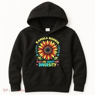 Kamala Harris Peace Love Equality Hope Diversity Kids Hoodie