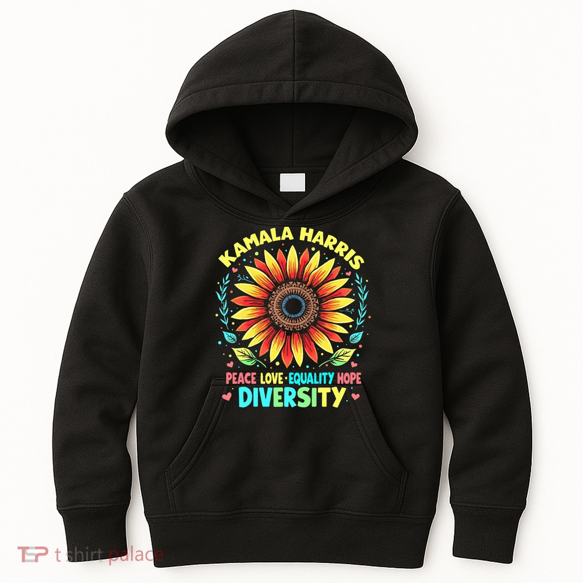 Kamala Harris Peace Love Equality Hope Diversity Kids Hoodie