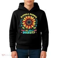 Kamala Harris Peace Love Equality Hope Diversity Kids Hoodie thumb 4