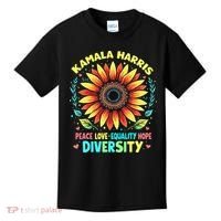 Kamala Harris Peace Love Equality Hope Diversity Kids T-Shirt thumb 0