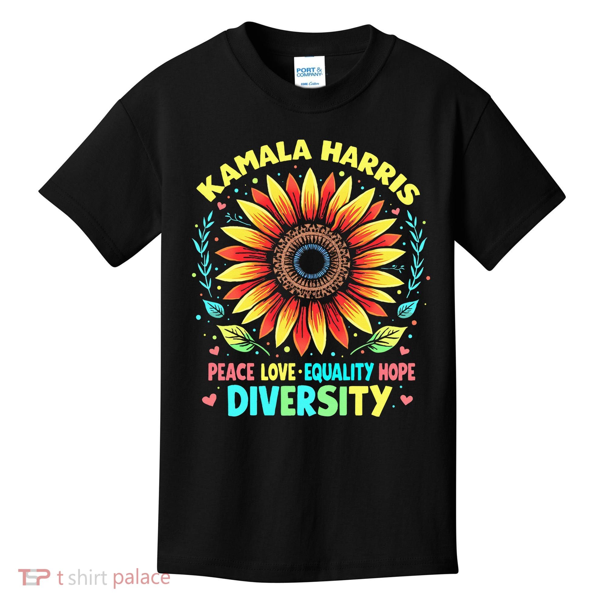 Kamala Harris Peace Love Equality Hope Diversity Kids T-Shirt
