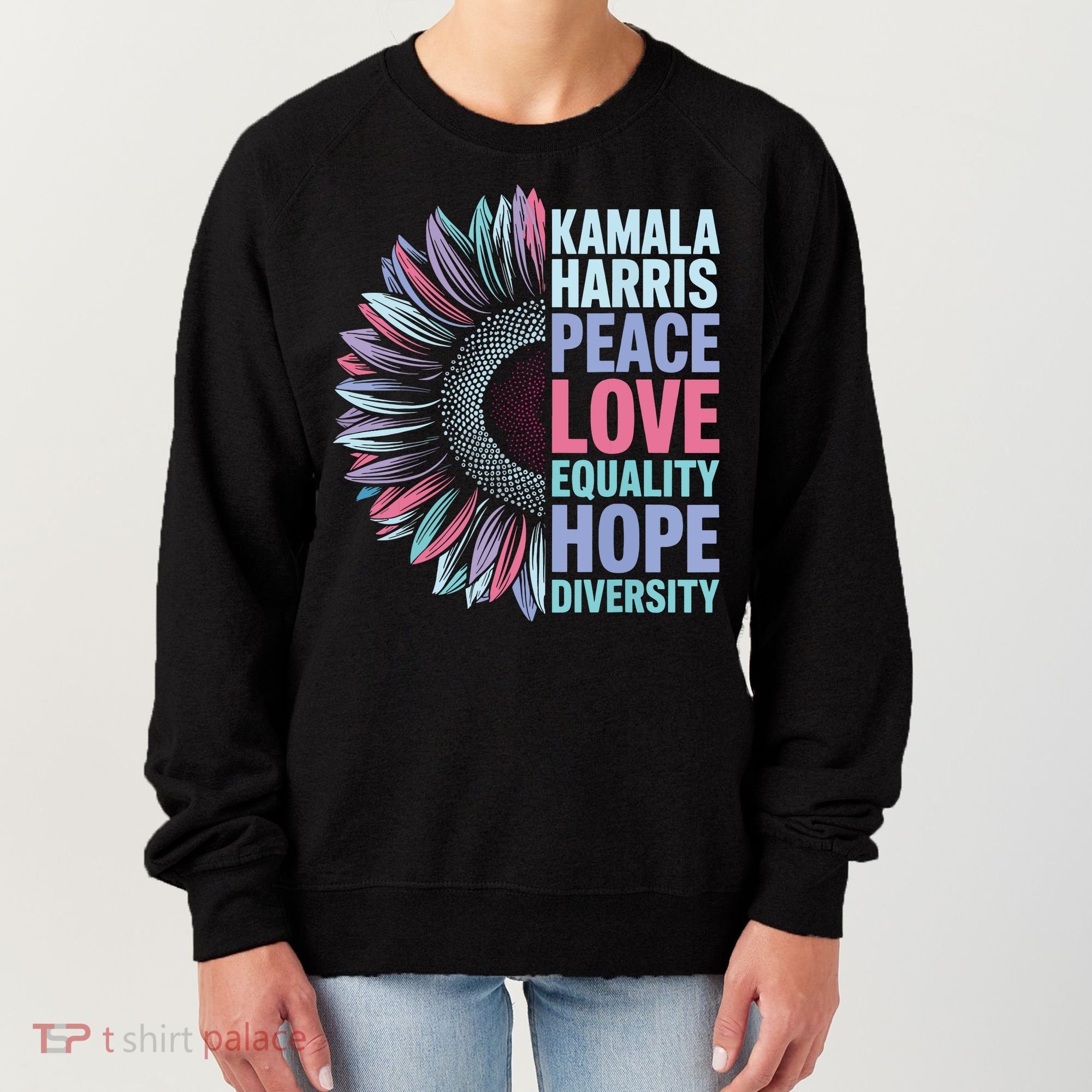 Kamala Harris Peace Love Equality Hope Diversity Women's Sweatshirt
