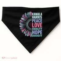 Kamala Harris Peace Love Equality Hope Diversity USA-Made Doggie Bandana thumb 0