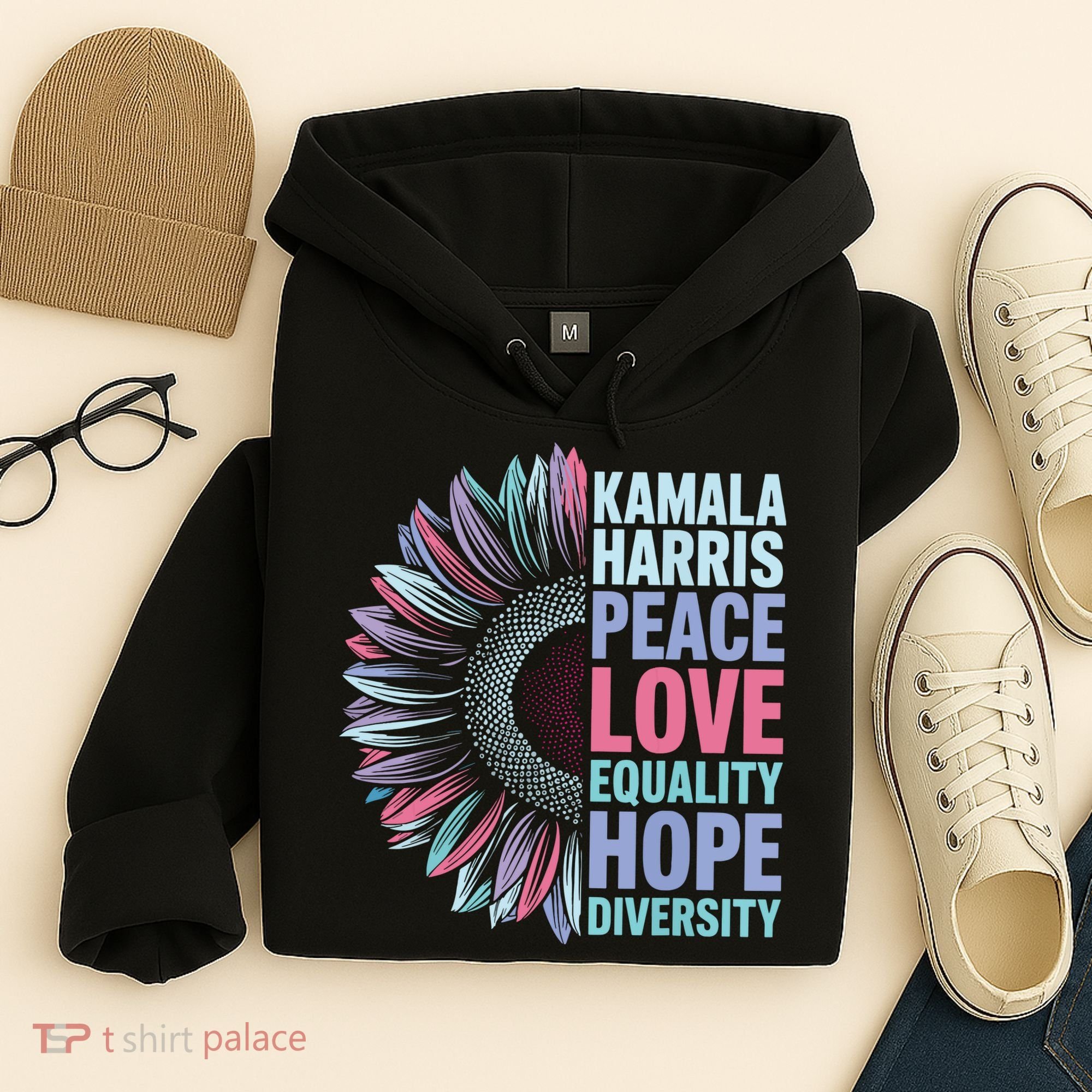 Kamala Harris Peace Love Equality Hope Diversity Hoodie
