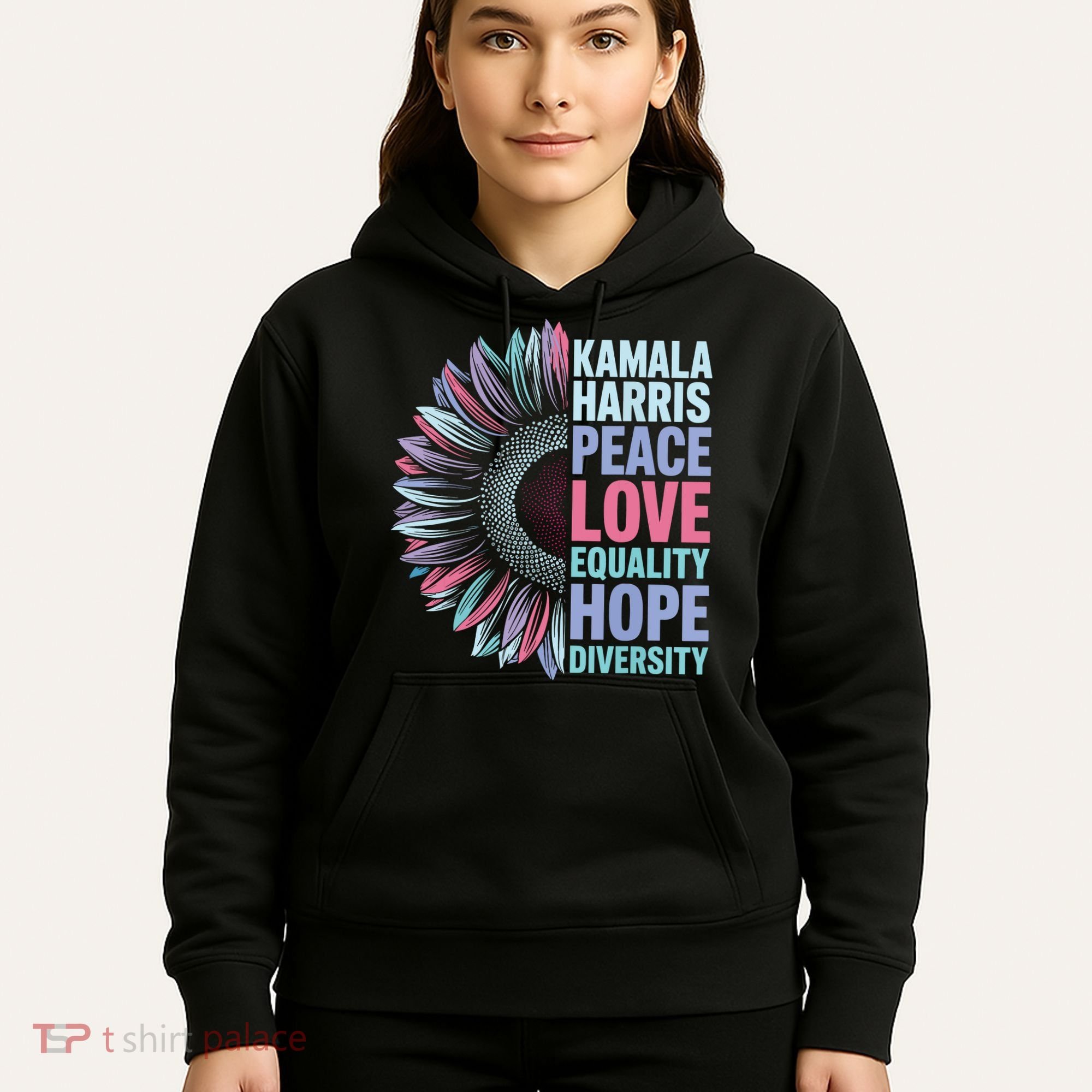 Kamala Harris Peace Love Equality Hope Diversity Hoodie