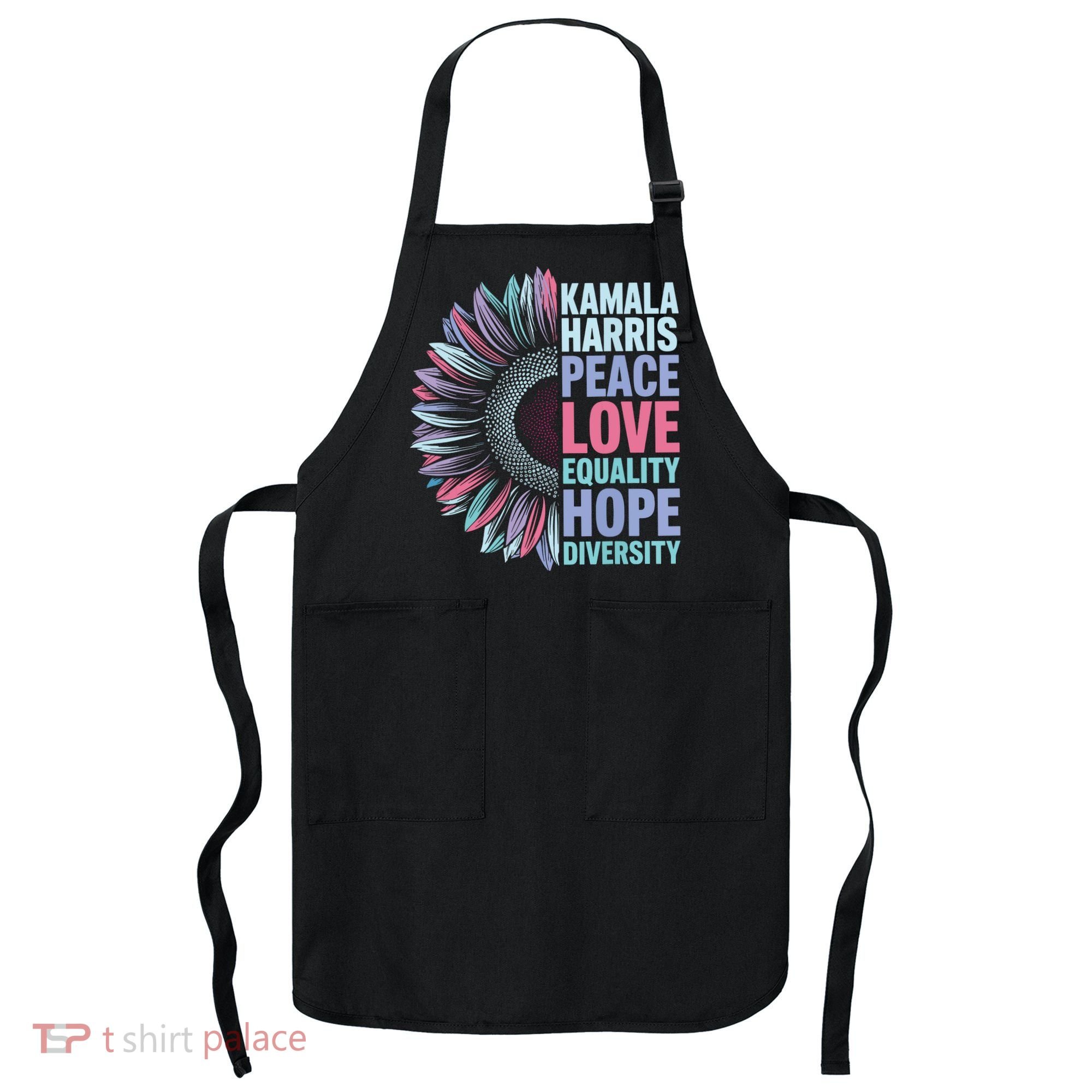 Kamala Harris Peace Love Equality Hope Diversity Apron