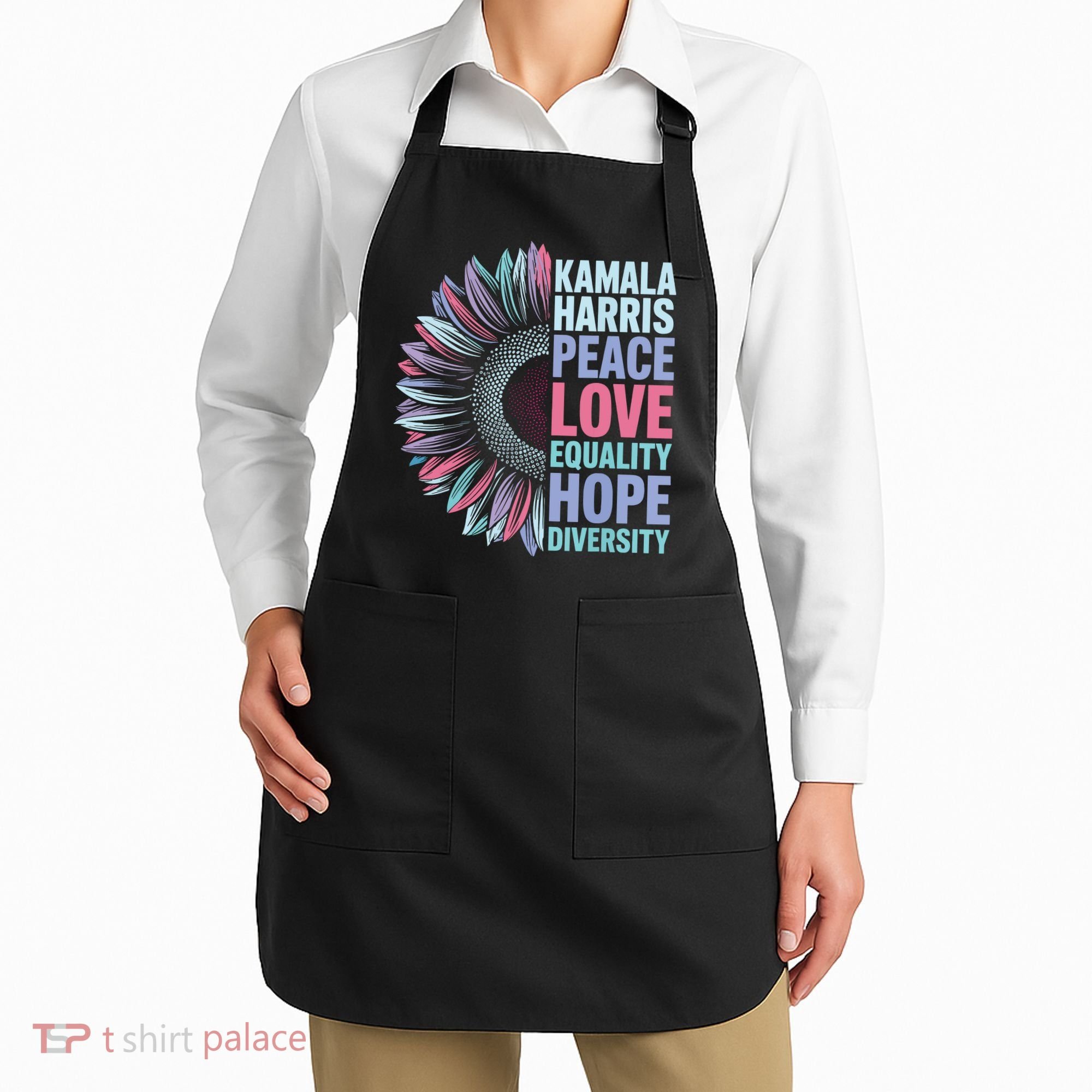 Kamala Harris Peace Love Equality Hope Diversity Apron