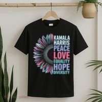 Kamala Harris Peace Love Equality Hope Diversity T-Shirt thumb 2