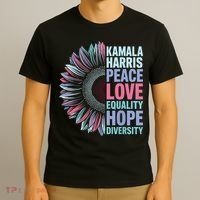 Kamala Harris Peace Love Equality Hope Diversity T-Shirt thumb 3