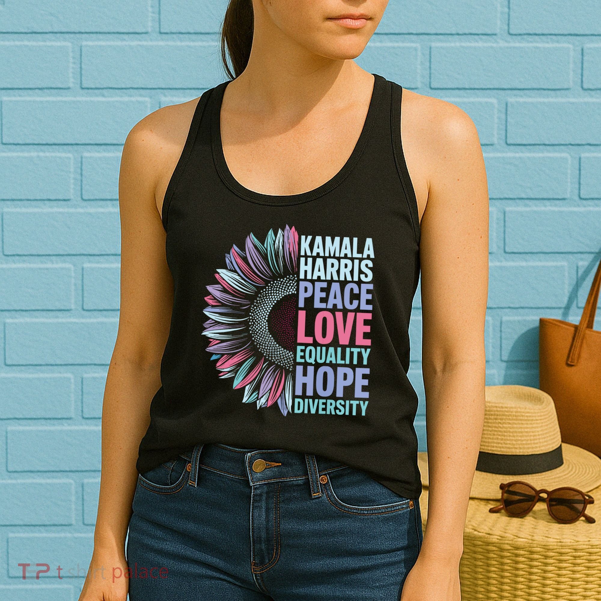 Kamala Harris Peace Love Equality Hope Diversity Women's Tank Top