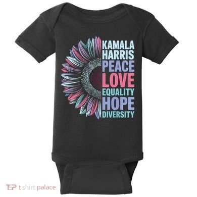 Kamala Harris Peace Love Equality Hope Diversity Baby Bodysuit