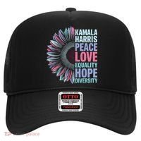 Kamala Harris Peace Love Equality Hope Diversity Hat thumb 0