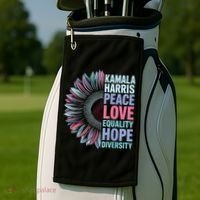 Kamala Harris Peace Love Equality Hope Diversity Golf Towel thumb 2