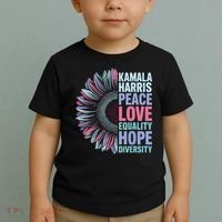 Kamala Harris Peace Love Equality Hope Diversity Toddler T-Shirt thumb 2