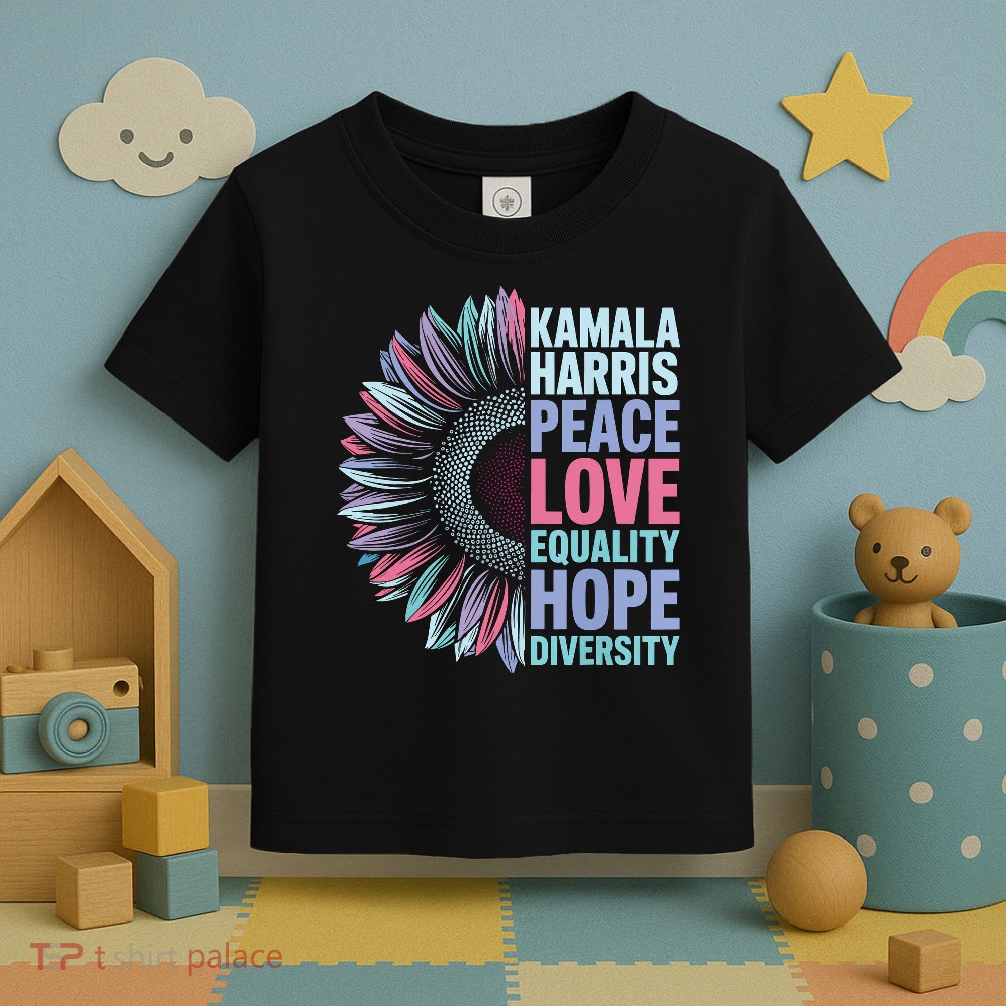Kamala Harris Peace Love Equality Hope Diversity Toddler T-Shirt