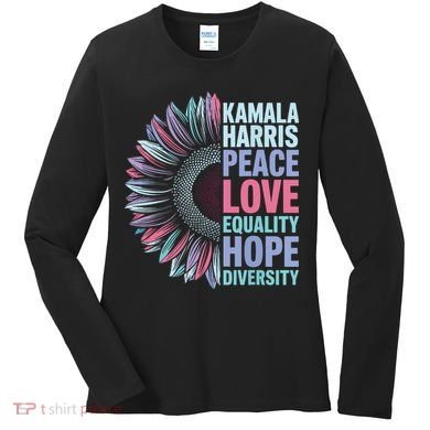 Kamala Harris Peace Love Equality Hope Diversity Women's Long Sleeve Shirt