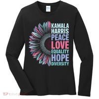 Kamala Harris Peace Love Equality Hope Diversity Women's Long Sleeve Shirt thumb 0