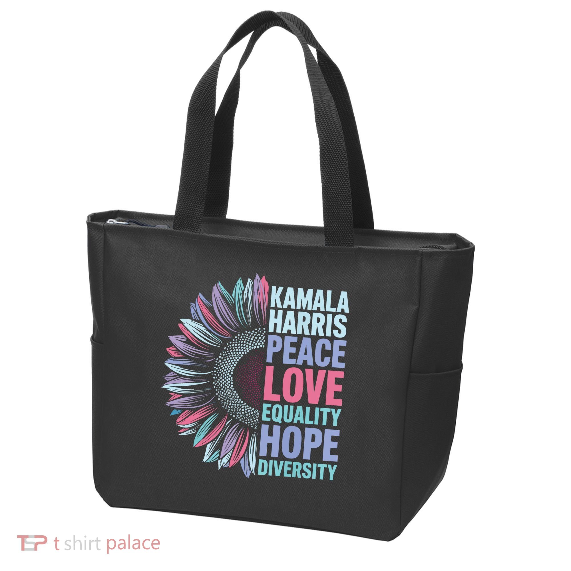 Kamala Harris Peace Love Equality Hope Diversity Tote Bag