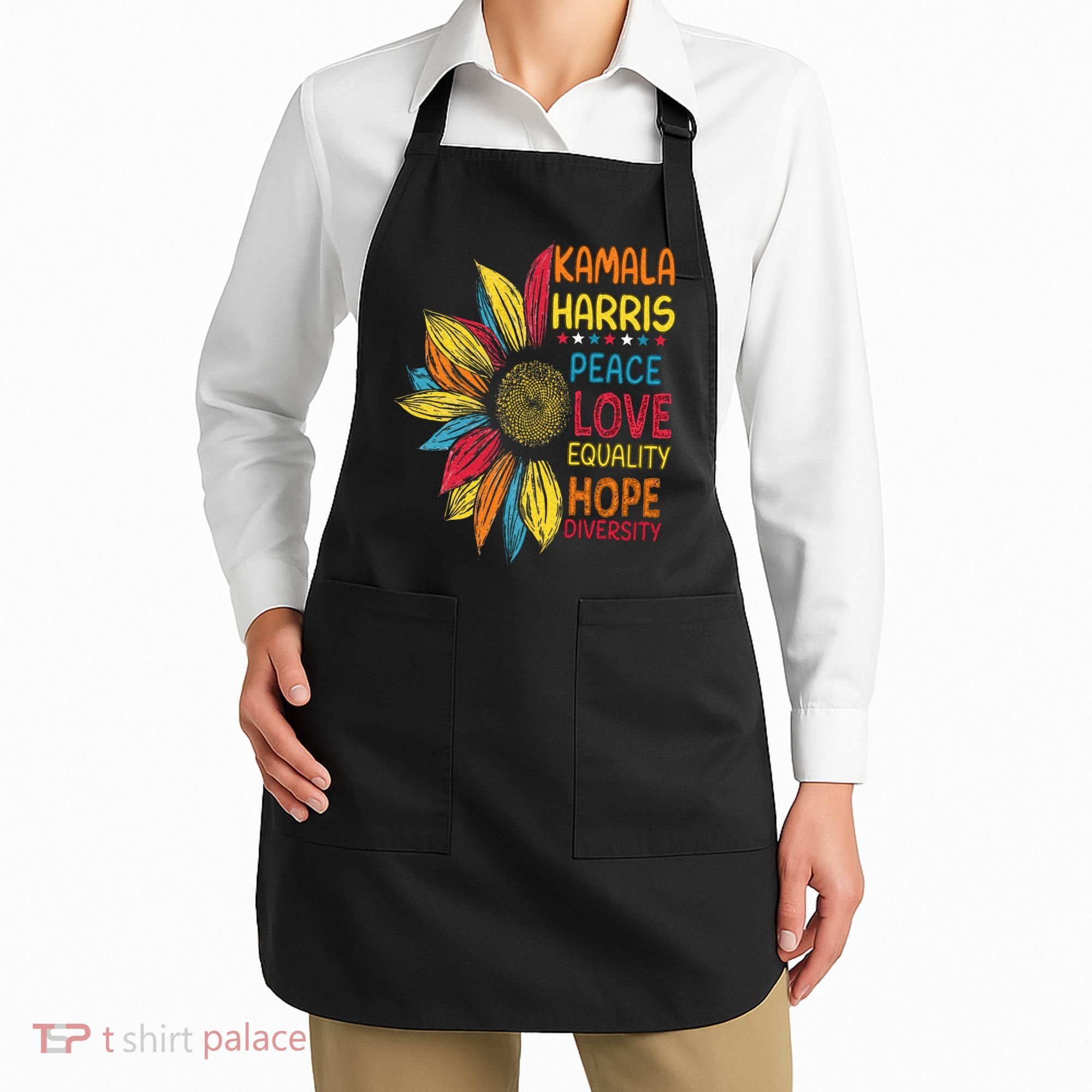 Kamala Harris Peace Love Equality Hope Diversity Apron